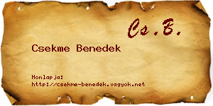 Csekme Benedek névjegykártya