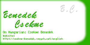 benedek csekme business card